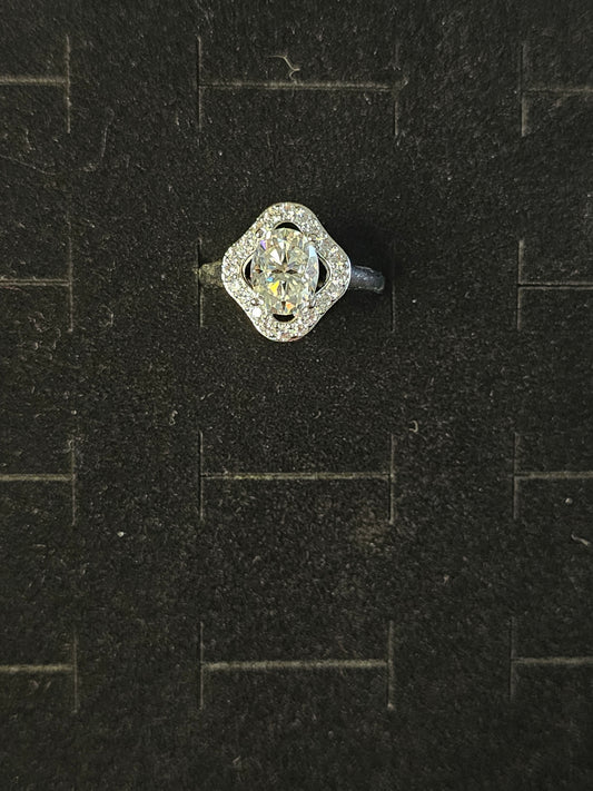 2.0CT Size 7 Moissanite ring #1029 passed diamond test